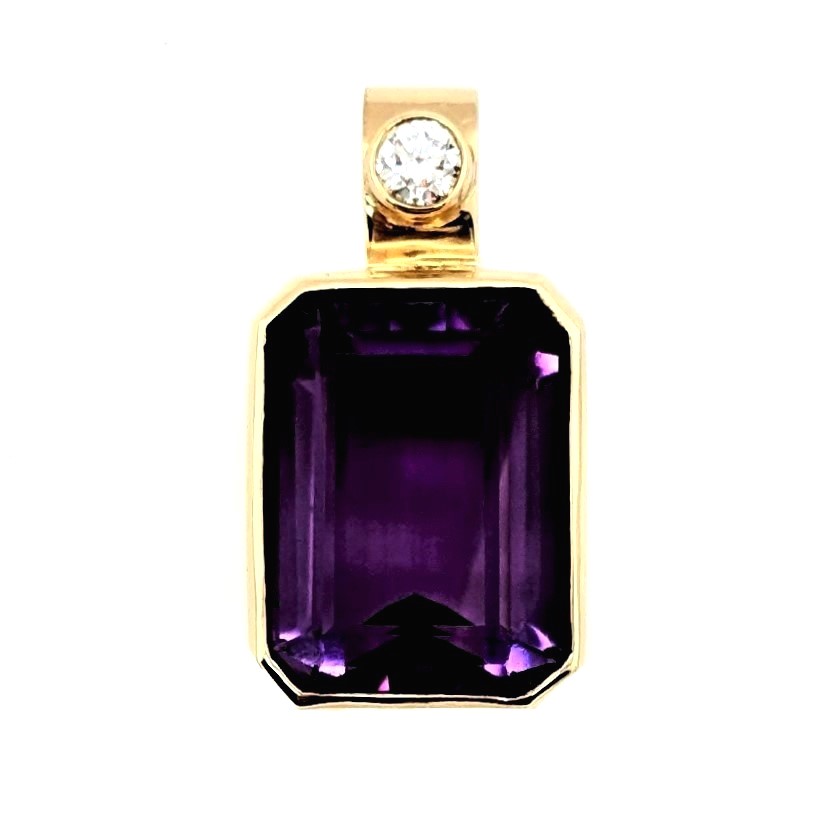 Amethyst and Diamond Pendant
