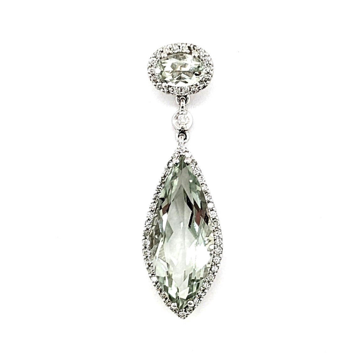 Green Quartz and Diamond Pendant