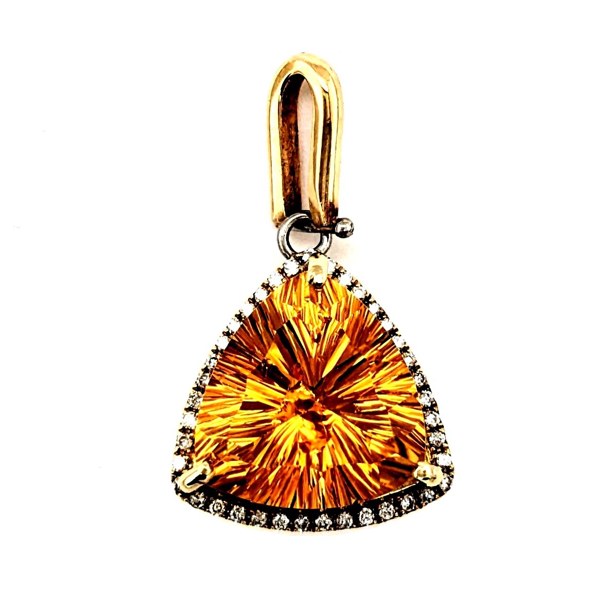 Citrine and Diamond Pendant