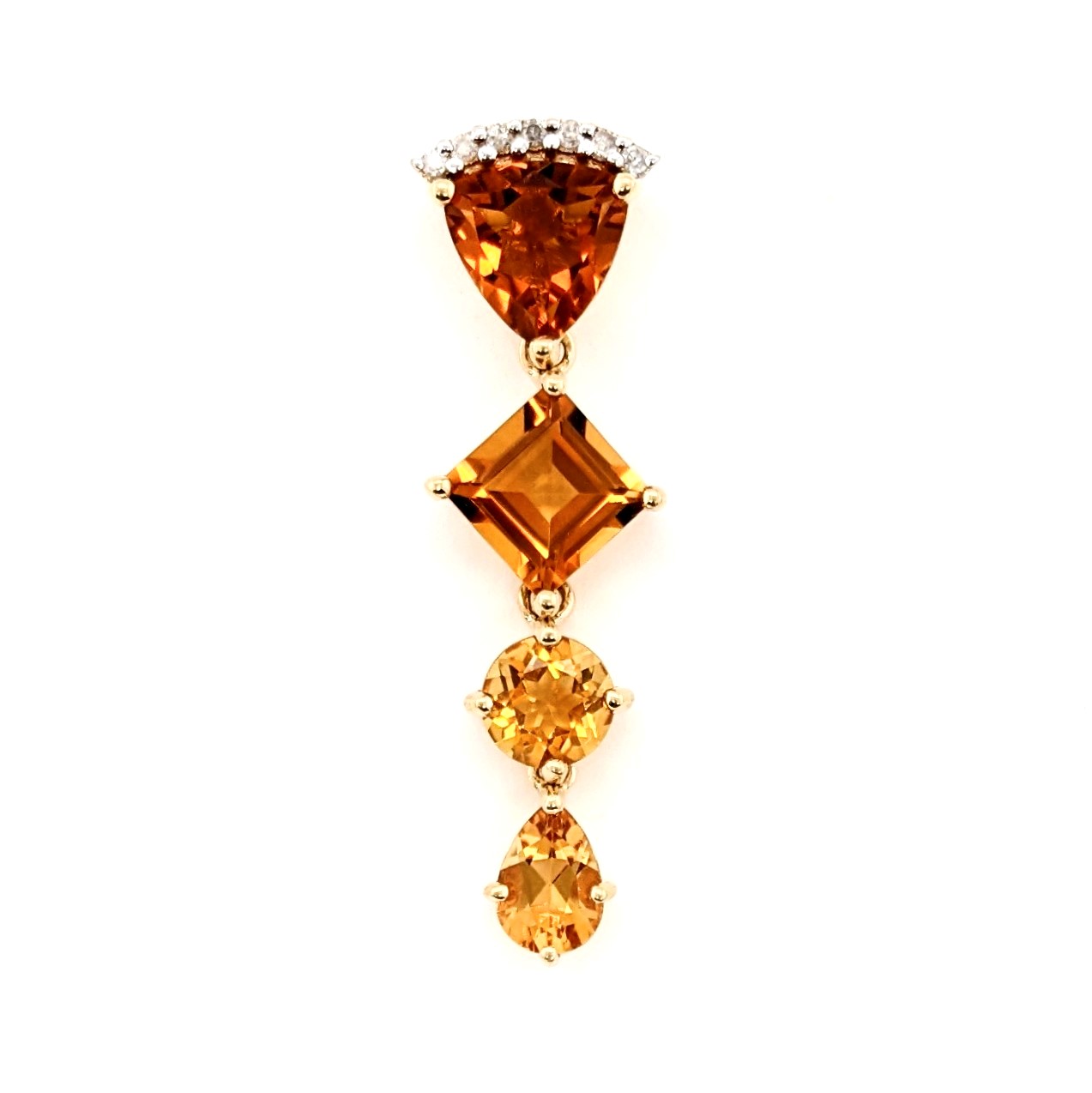 Citrine and Diamond Pendant
