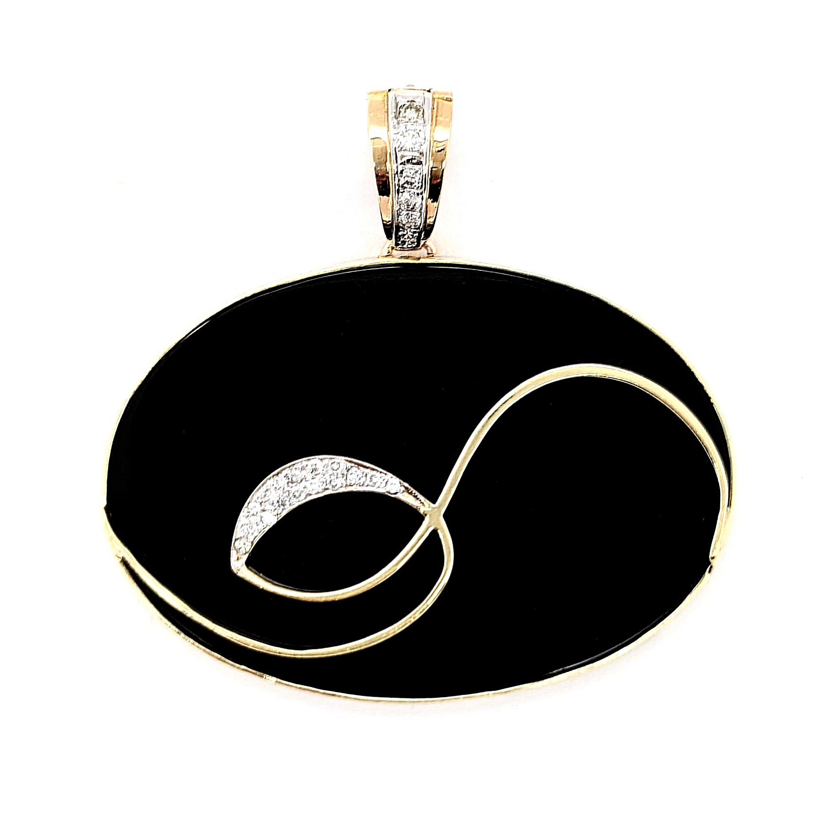 Onyx and Diamond Pendant