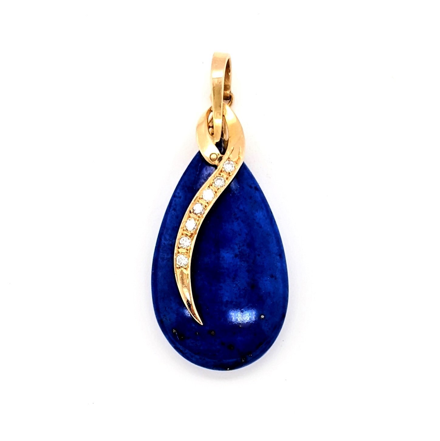 Lapis and Diamond Pendant