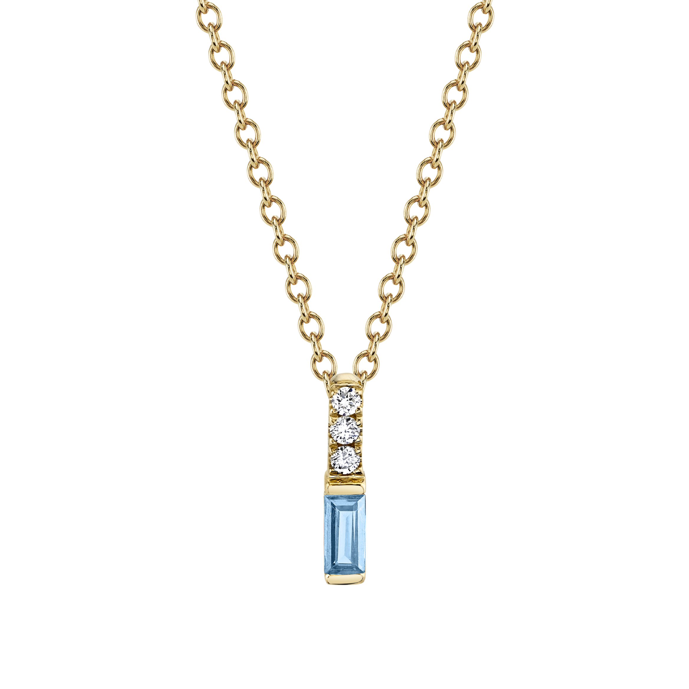 Blue Topaz and Diamond Pendant
