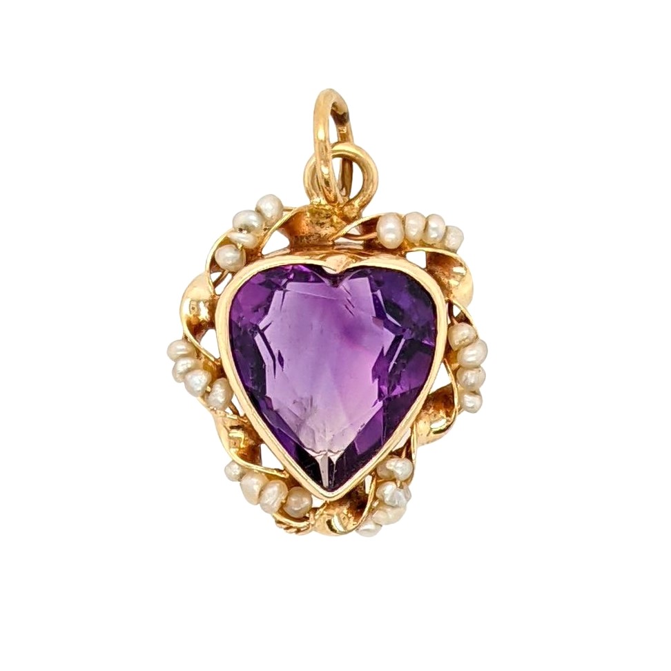 Amethyst and Pearl Pendant