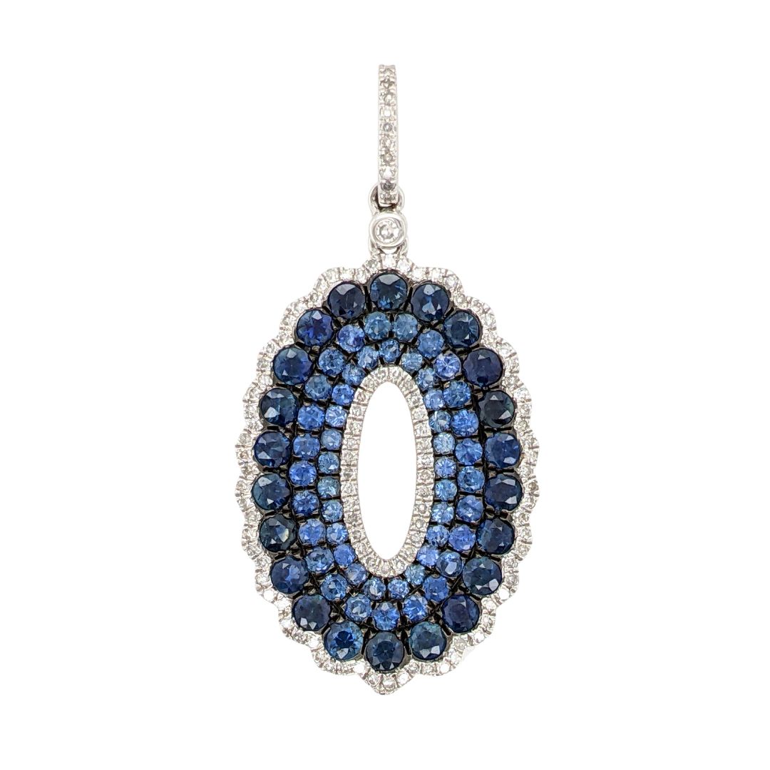 Sapphire Scalloped Pendant
