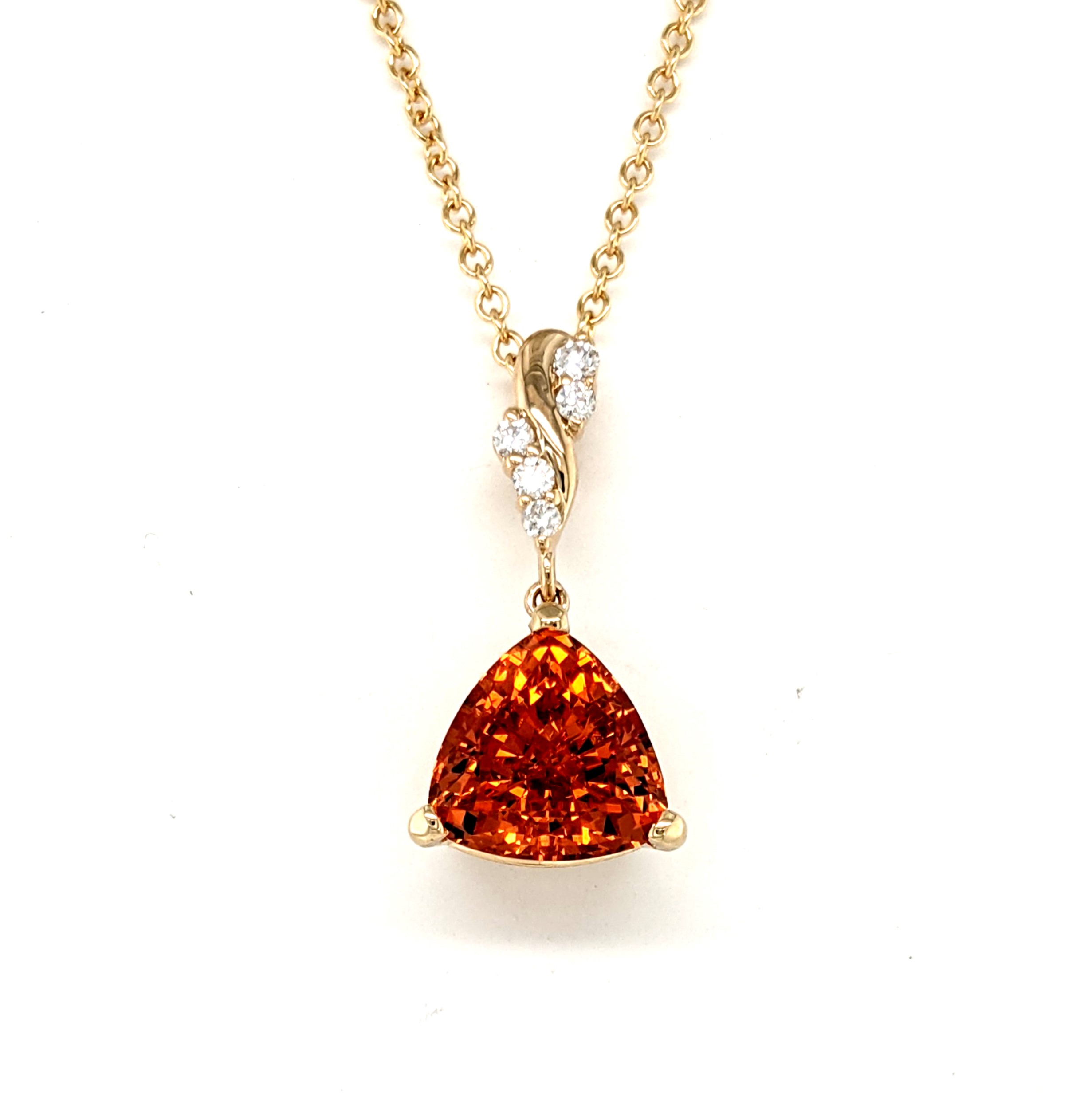 Mandarin Garnet and Diamond Necklace