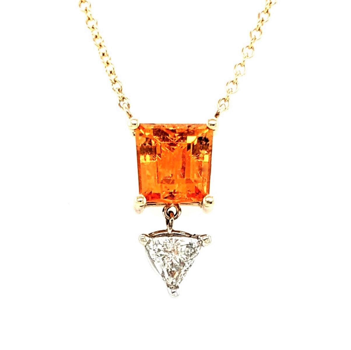 Spessartine Garnet and Diamond Necklace