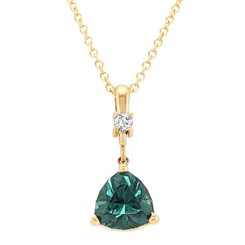 Indicolite Tourmaline and Diamond Necklace