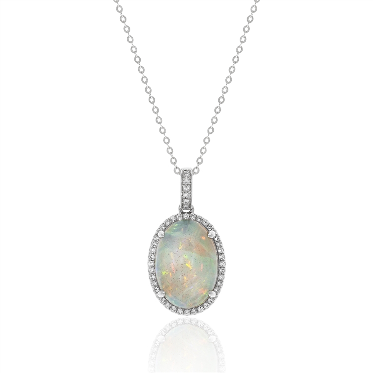 Opal and Diamond Necklace