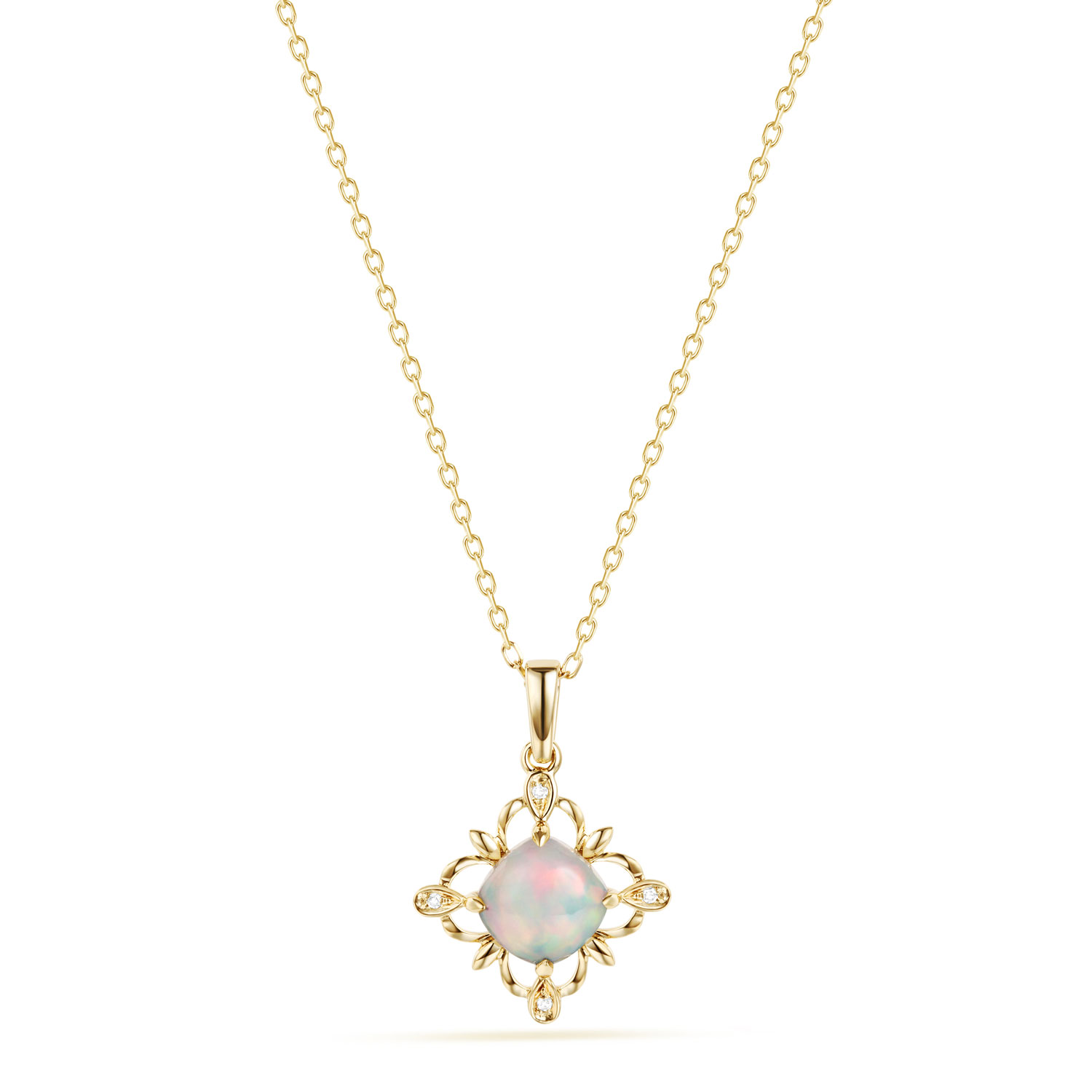 Opal and Diamond Necklace