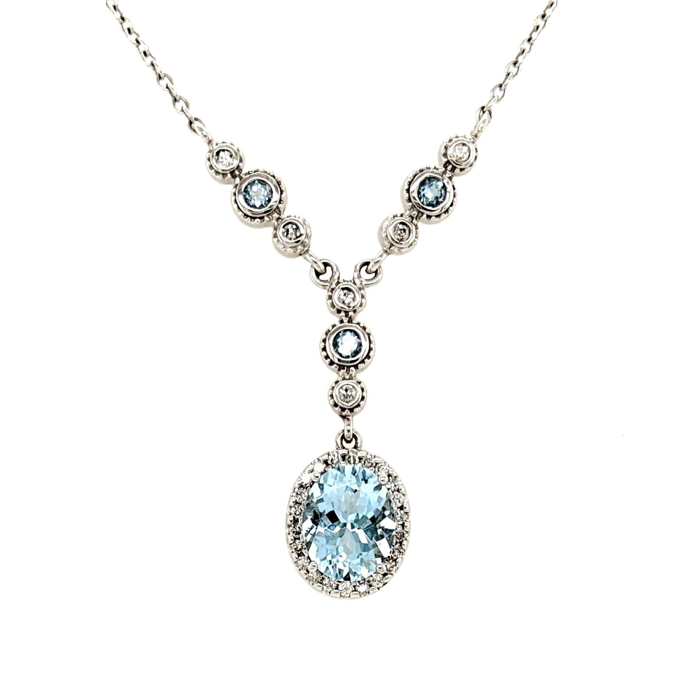 Aquamarine and Diamond Necklace