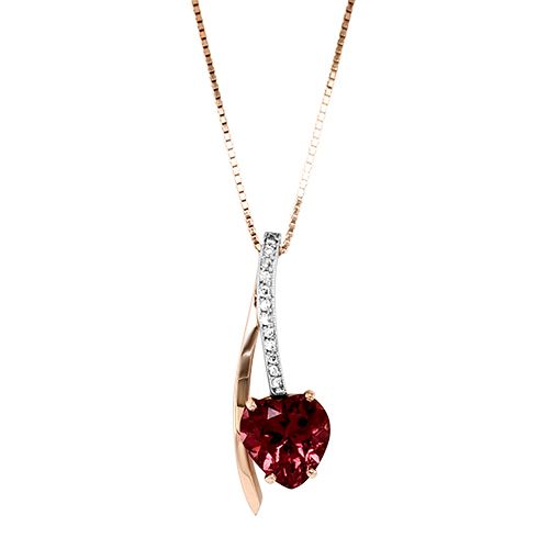 Pink Tourmaline and Diamond Necklace