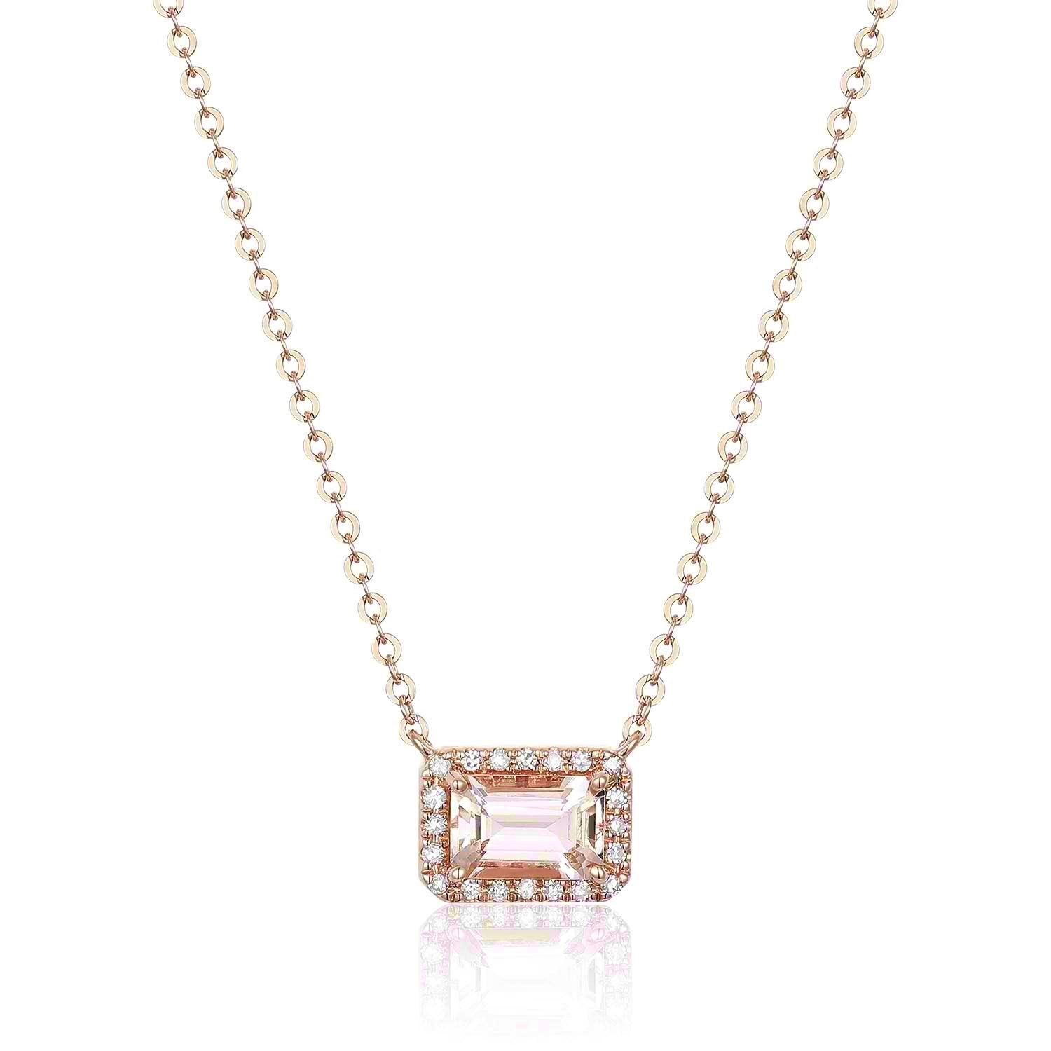 Morganite and Diamond Necklace