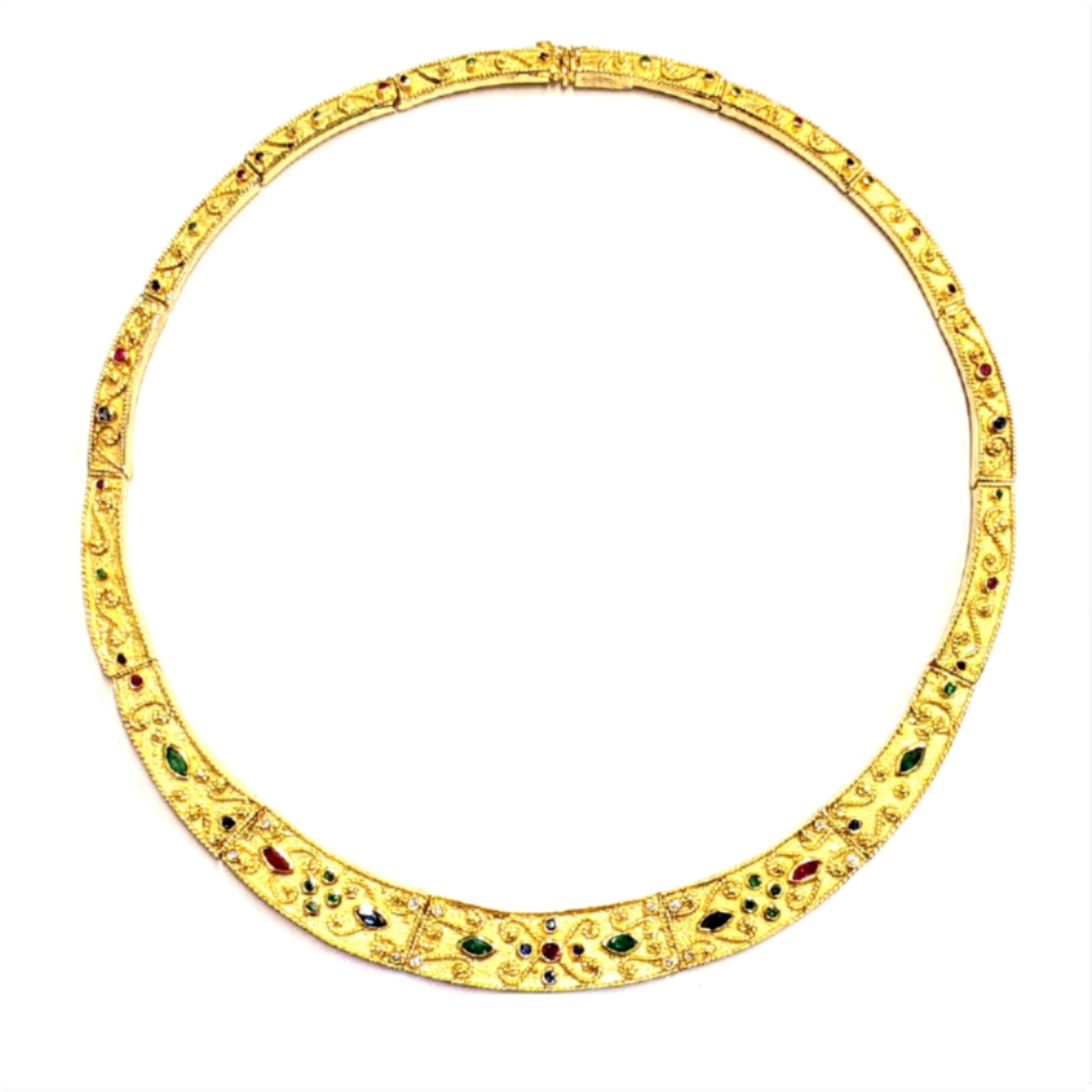 Gold Multi-Stone Necklace