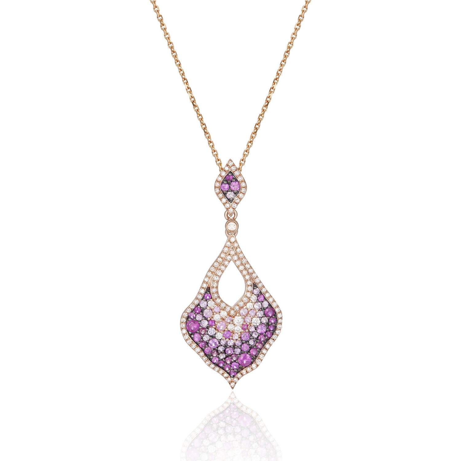 Sapphire and Diamond Lavalier Necklace