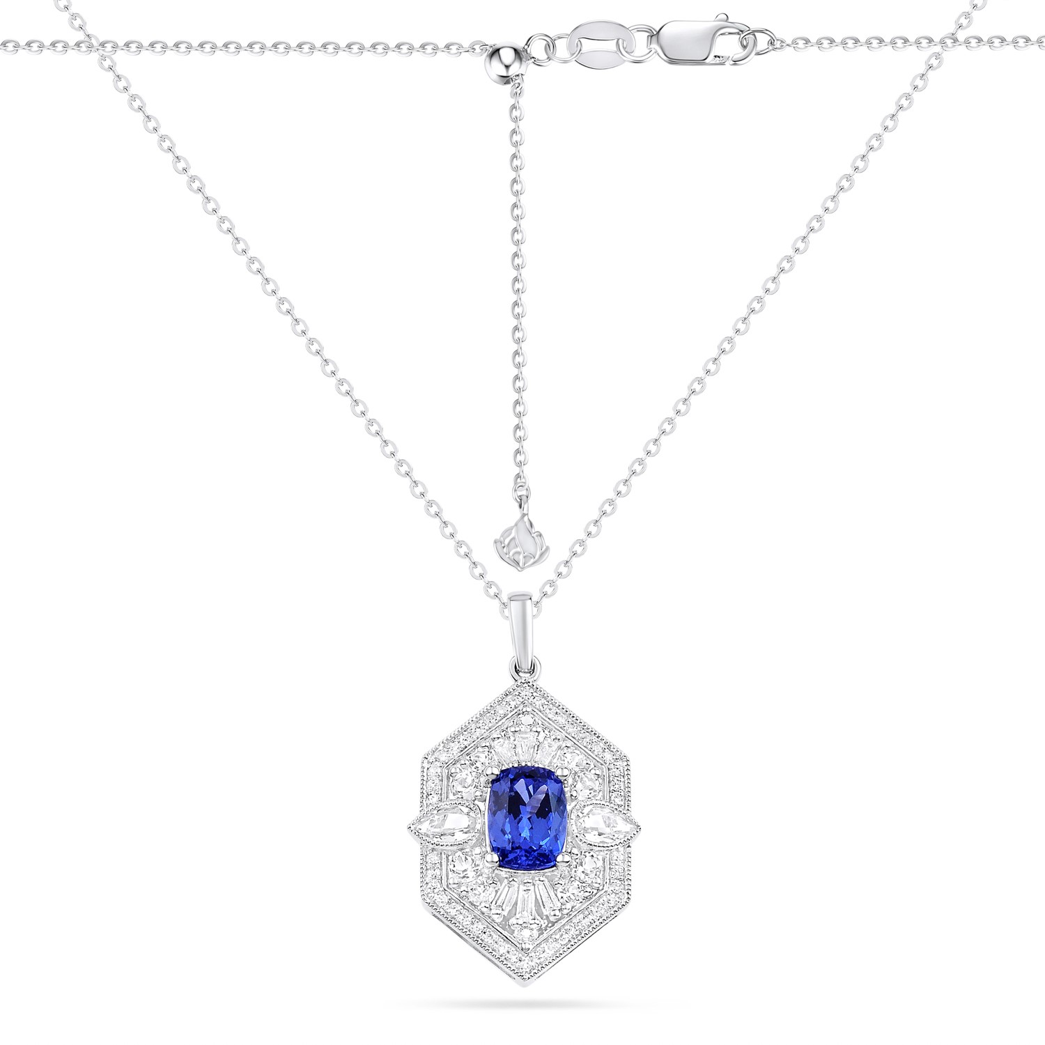 Tanzanite Hexagon Necklace