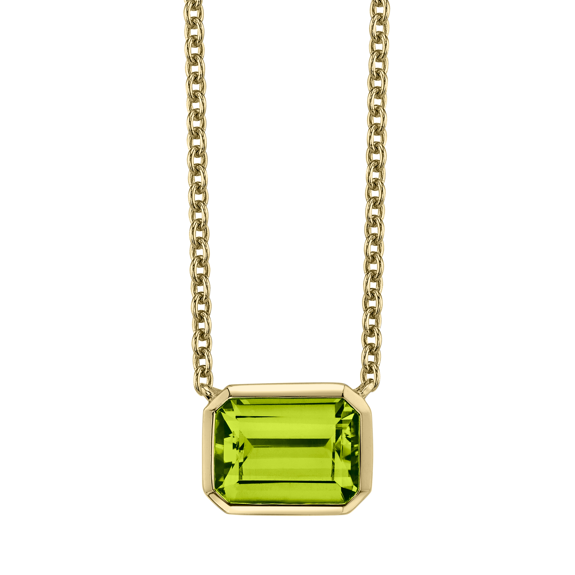 Peridot Bezel Necklace
