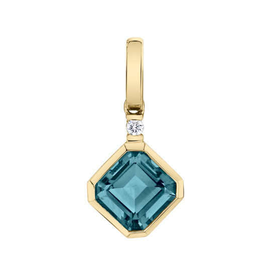 Husar's House of Fine Diamonds. 14kt White Gold London Blue Topaz and  Moonstone Pendant