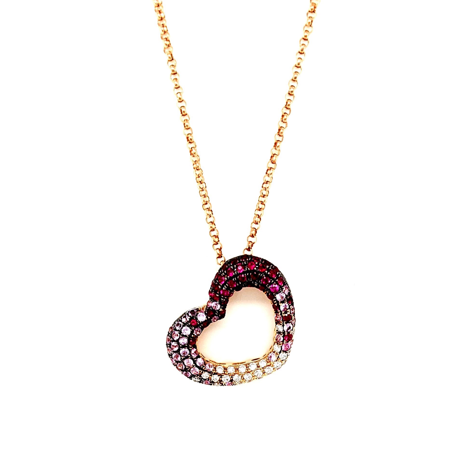 Multi-Stone Heart Necklace