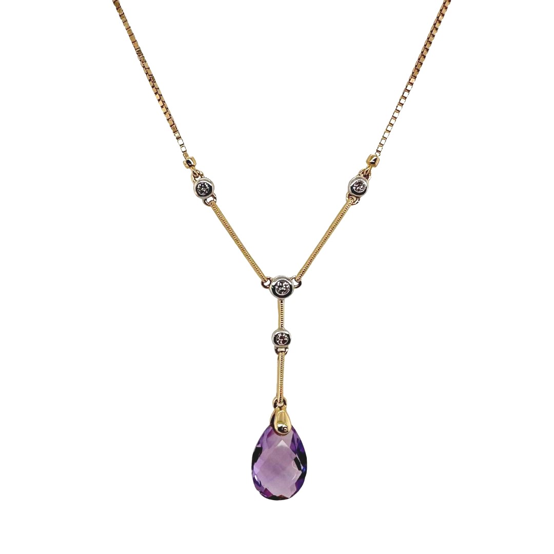 Amethyst and Diamond Necklace