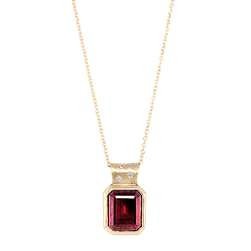 Garnet and Diamond Necklace