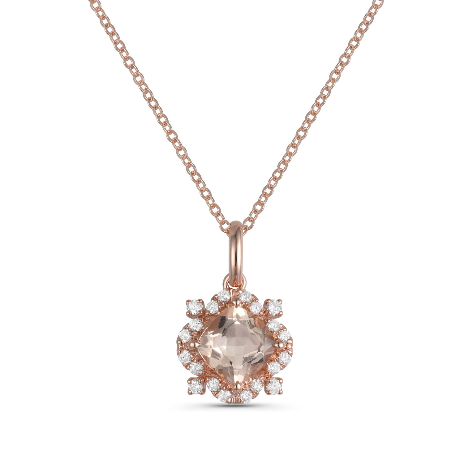 Morganite & Diamond Necklace