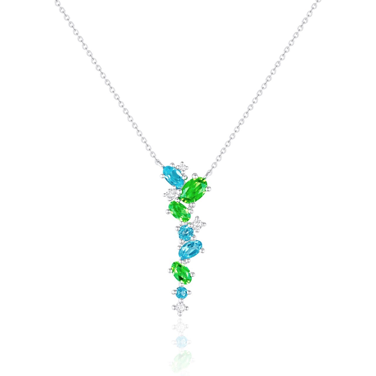 Multi-Stone Drop Necklace