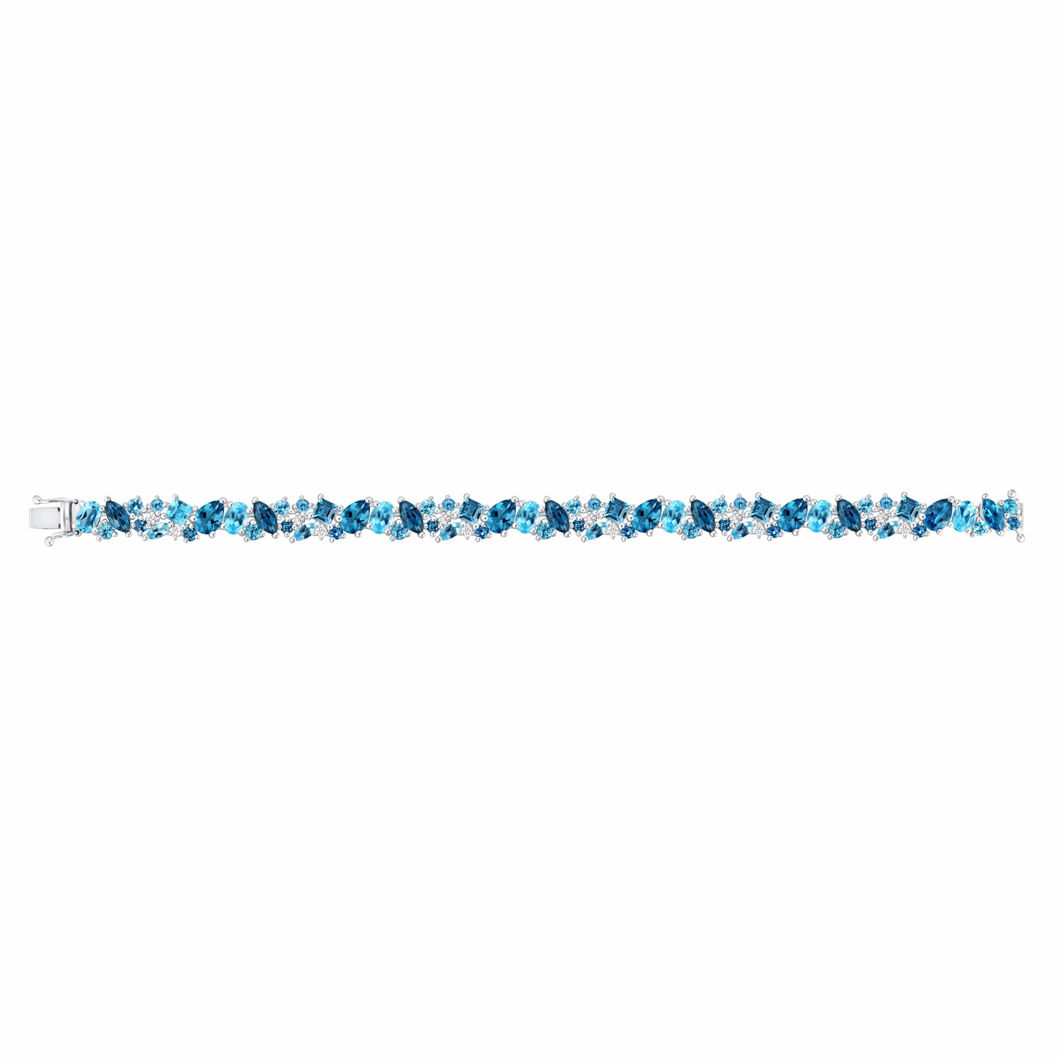 ZYDO 18k White Gold Blue Topaz and Diamond Bracelet | Neiman Marcus