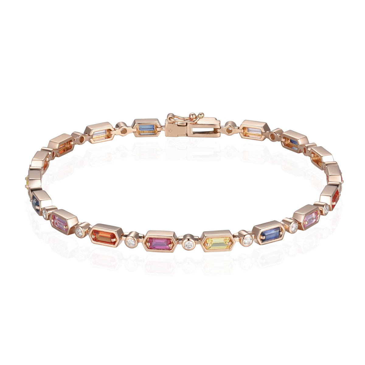 FS 4*6 Natural Sapphire/Opal/Garnet/Topaz Bracelet S925 Sterling Silver for  Women Fine Fashion Wedding Jewelry MeiBaPJ