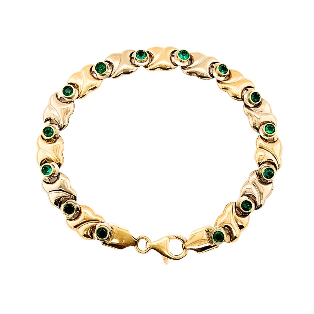 Emerald Bezel Bracelet