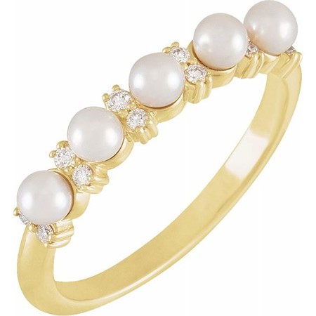Seed Pearl and Diamond Band