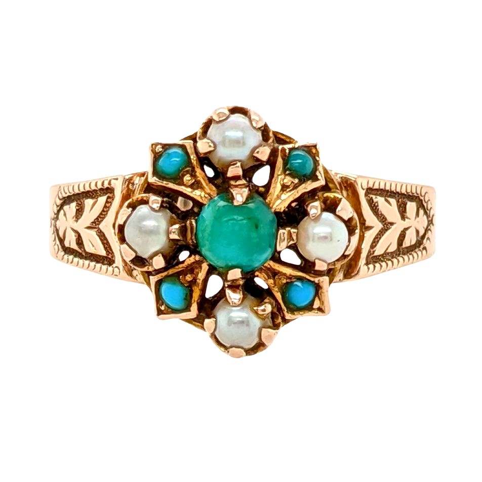 Pearl and Turquoise Ring