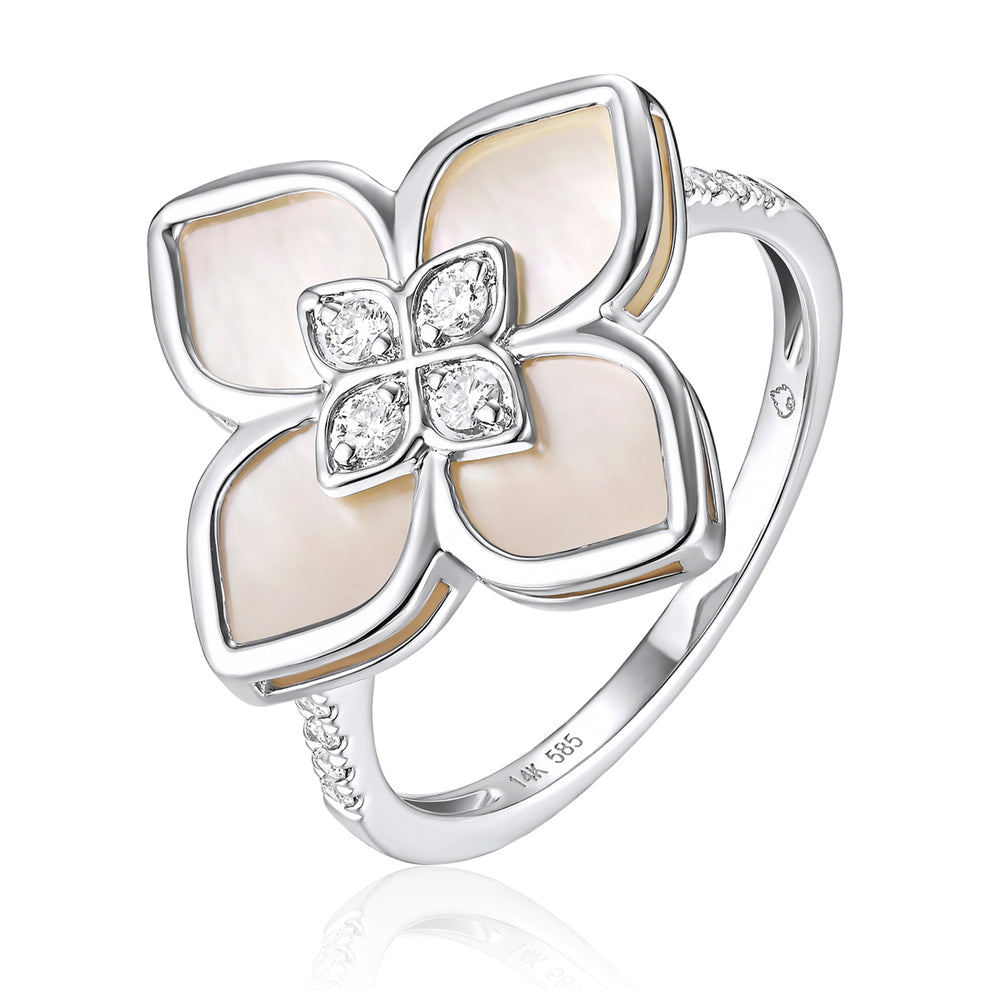 Mother of Pearl Flower RIng