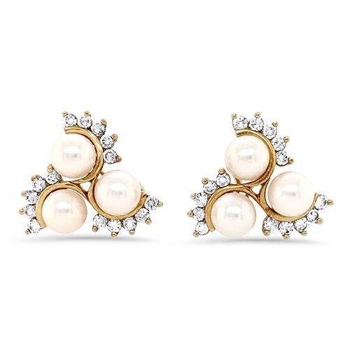 Pearl and Diamond Earrings