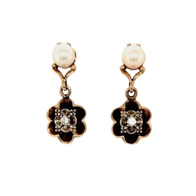 Pearl and Diamond Earrings