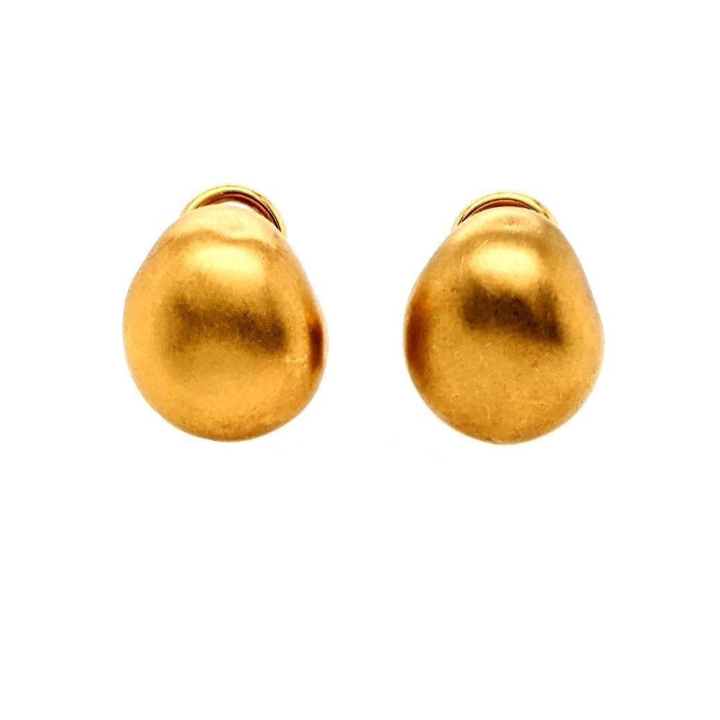 Gold Pebble Earrings