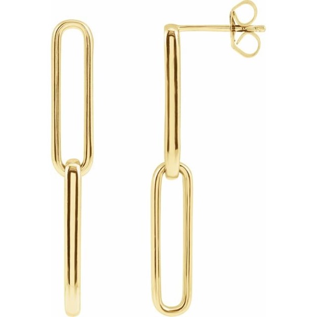 Gold Flat Link Earrings