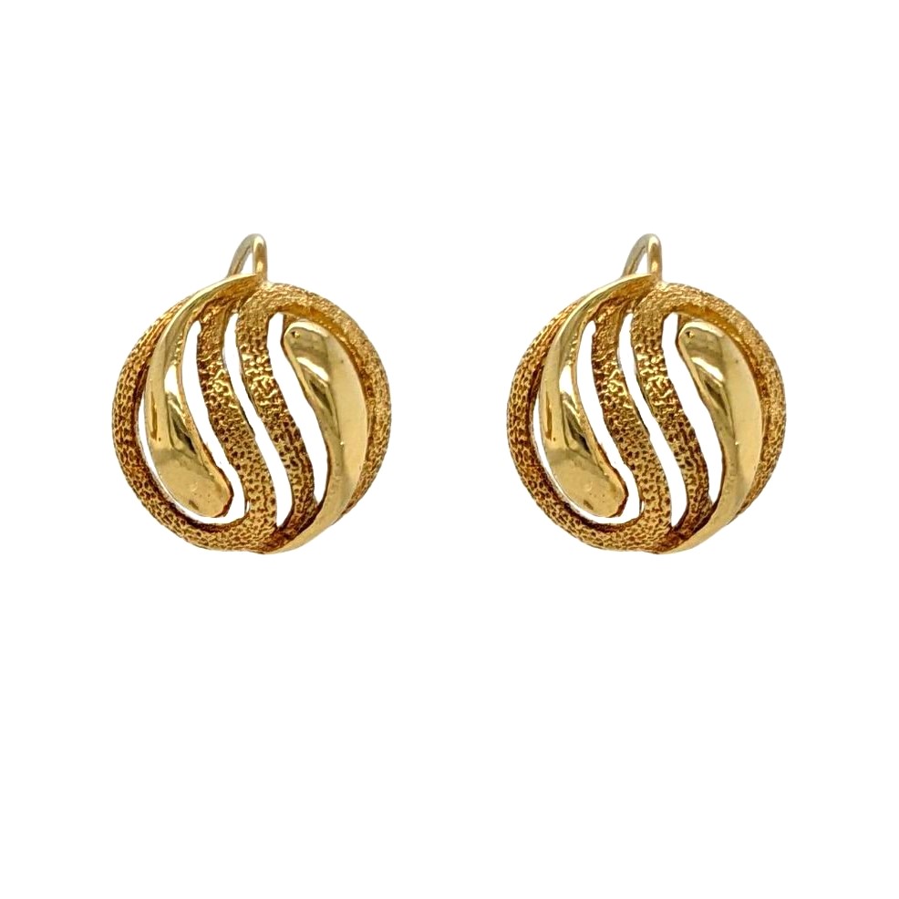 Gold Button Earrings