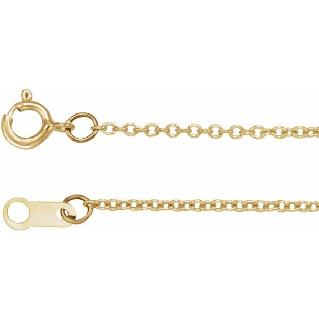 14K YG 1mm 16"-18" Adjustable Cable Chain