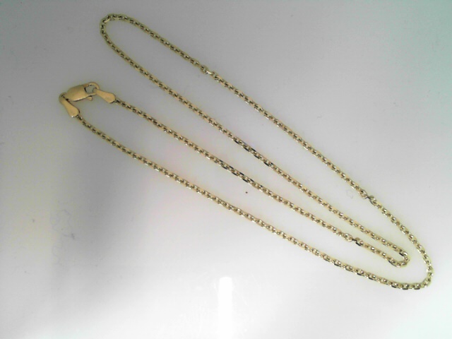 14K YG 2mm DC Cable chain 18" w/lobster clasp