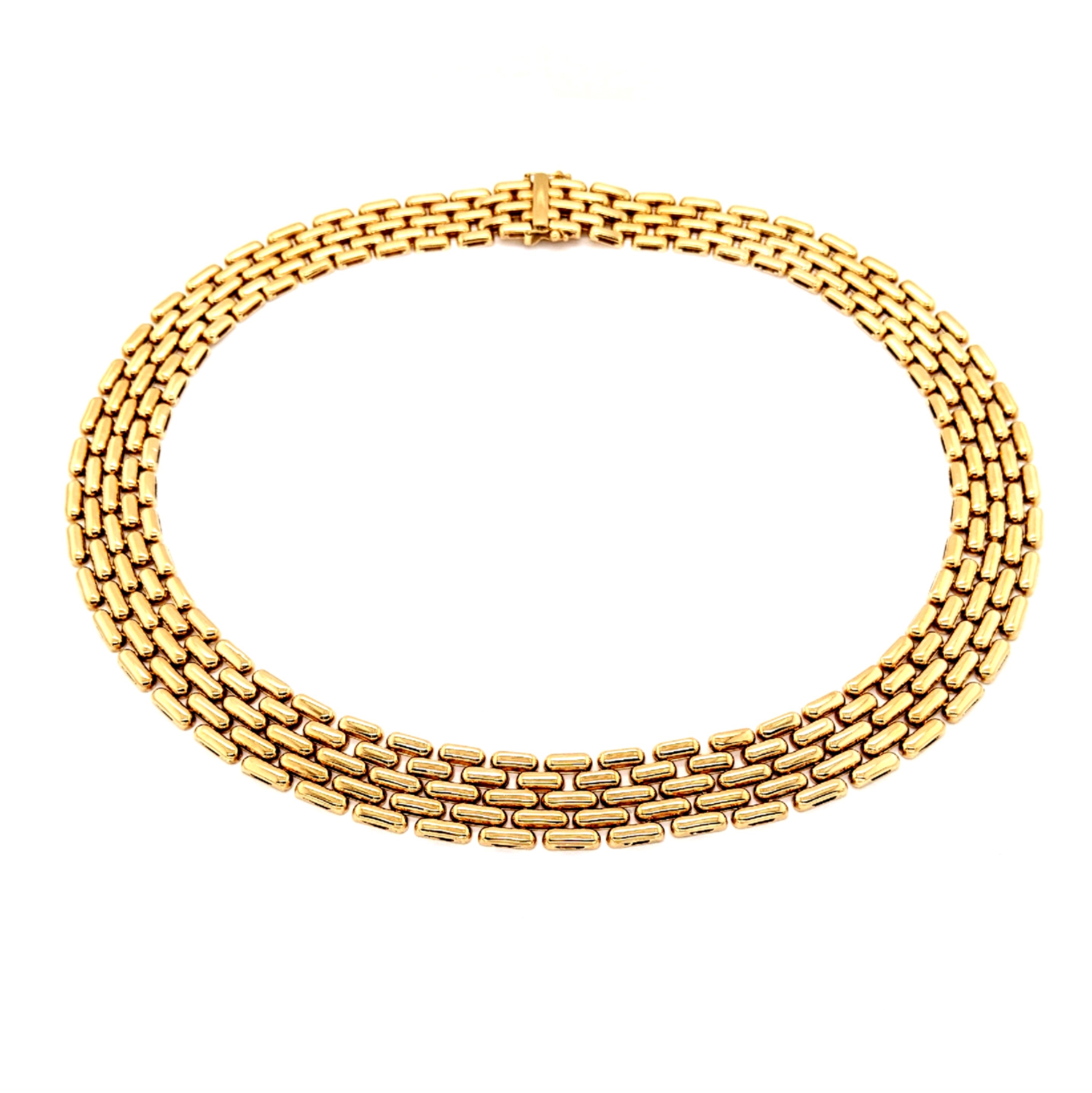 14K yellow gold panther link necklace