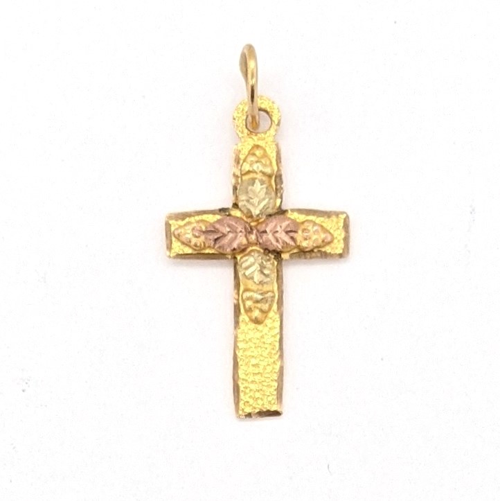 Gold Grapevine Cross Pendant
