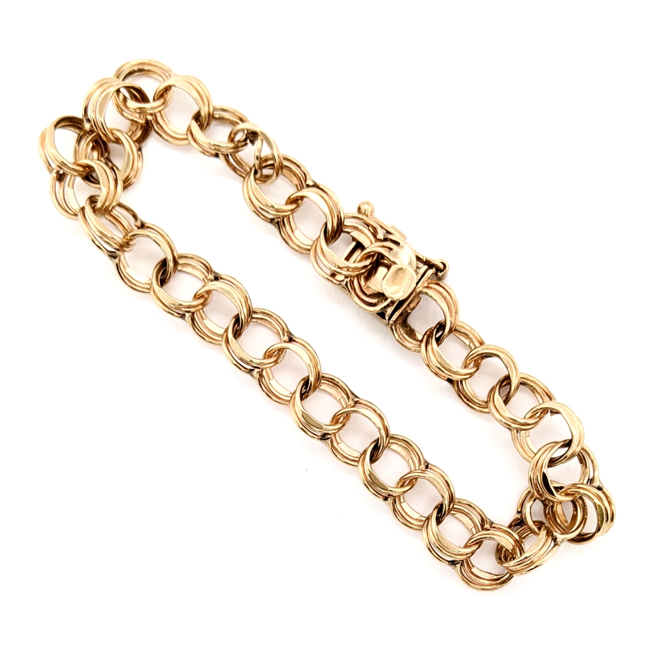 Amazon.com: Saris and Things 14K Yellow Gold Heart Charm Bracelet:  Clothing, Shoes & Jewelry