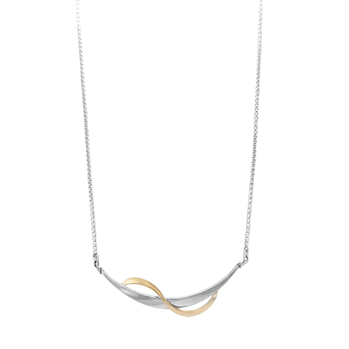 Silver and Gold Ribbon Necklace