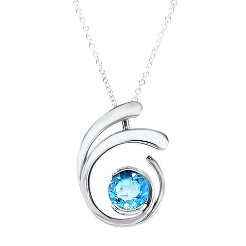 Blue Topaz Silver Necklace
