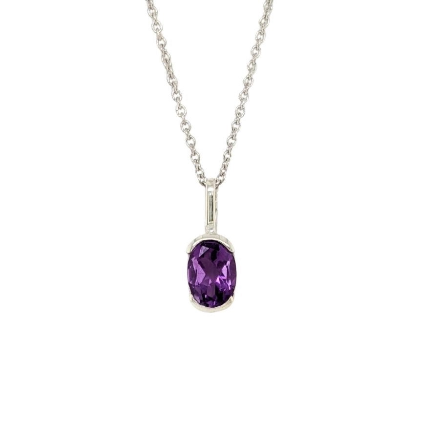 Amethyst Silver Necklace