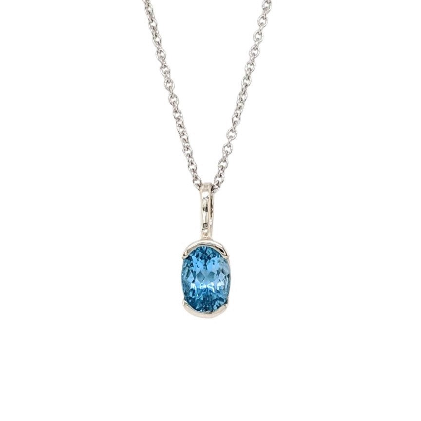 Blue Topaz Silver Necklace