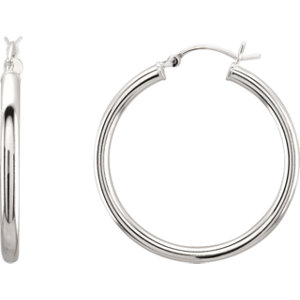 Sterling Silver 26.5mm Hoop Earrings