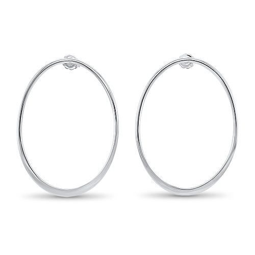 Silver Oval Earrings