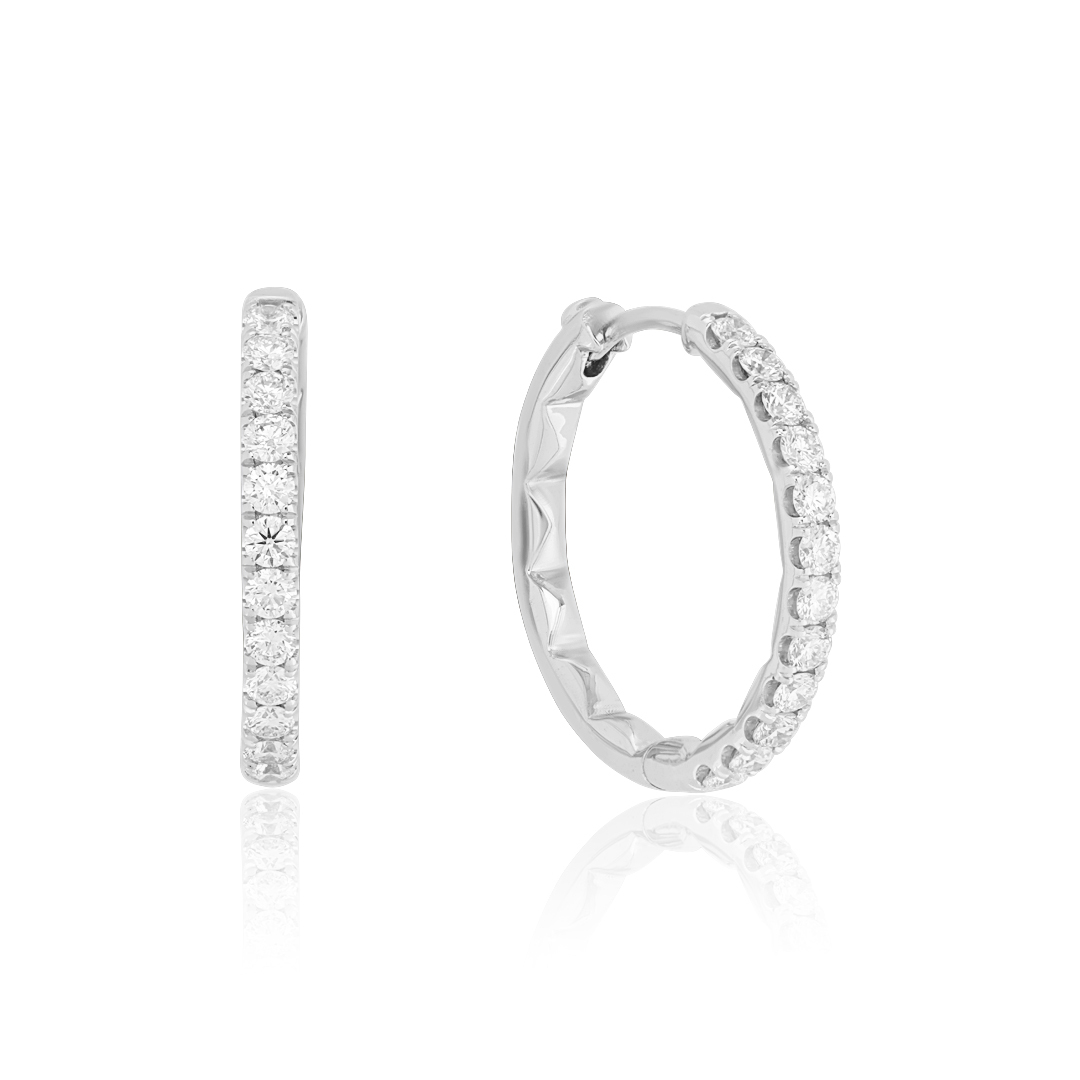 Roberto Coin 18k White Gold Hoop Earrings
